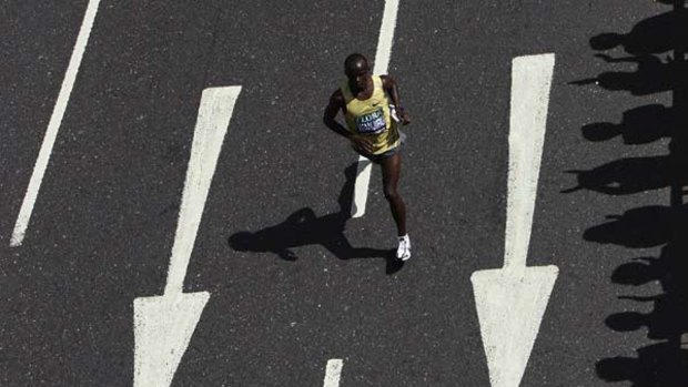Samuel Wanjiru during the London Marathon in April.