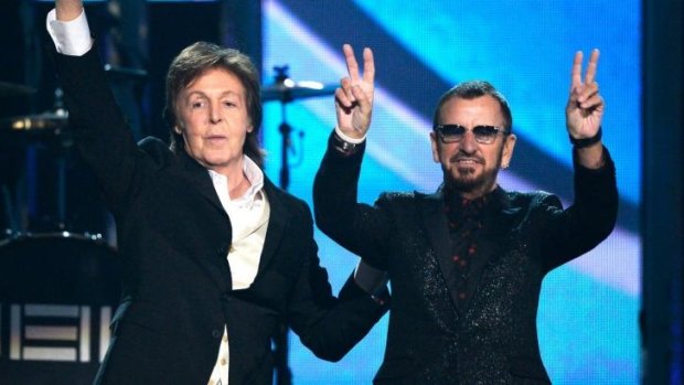 Ringo Starr (right) says Paul McCartney pulled a few strings to get him into the Rock and Roll Hall of Fame this weekend.