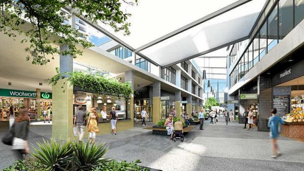 An artist's impression of the Gasworks dining, shopping and residential precinct.