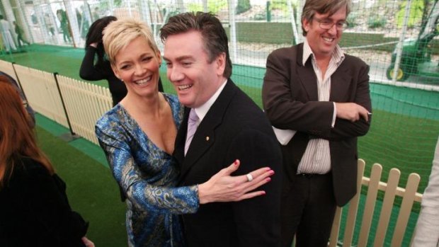 Former Nine presenter Jessica Rowe and former Nine CEO Eddie McGuire in happier times in 2006.