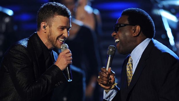 Blues city: Justin Timberlake sings with Al Green at the Grammys.
