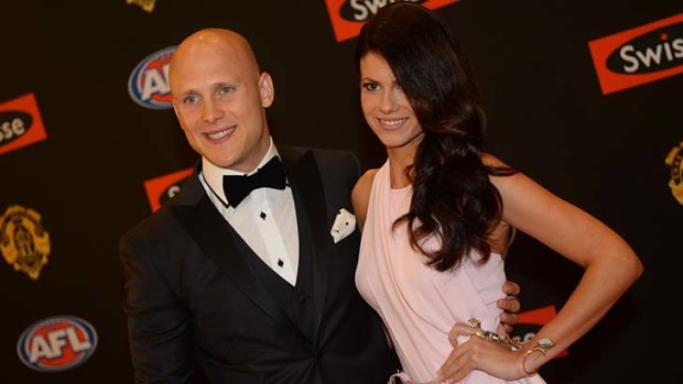 The favourite: Gary Ablett and Jordan Papalia arrive at the count.