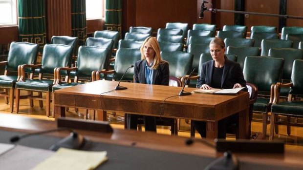 Before the senate select committee ... Carrie Mathison (Claire Danes) in <i>Homeland</i> season 3.