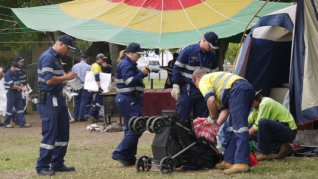 Council's rapid response team cleans up the tent embassy at Musgrave Park .