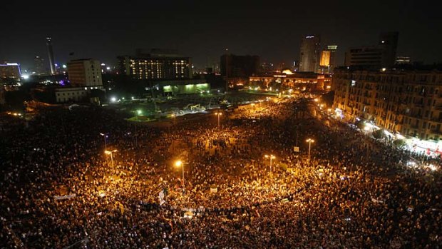 Thousands gathered in Cairo to protest.