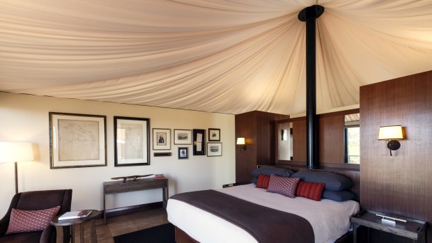 Desert pavilion: The tents at Longitude 131 come with a shower, king-size beds and Wi-Fi.
