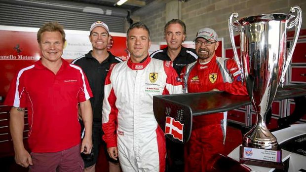 Tribute: The Maranello Motorsport team and the trophy named after the late Allan Simonsen.