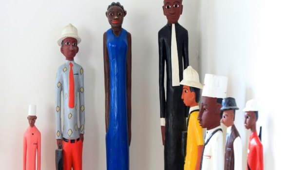 Some of Michael Visontay's collection of African statues.