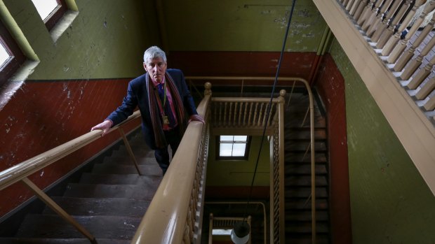 Museum Victoria chief executive Dr Patrick Greene on the stairs leading to the dome.
