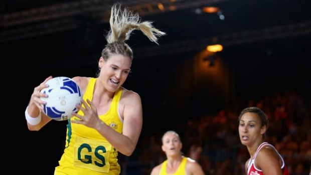 Australia's Caitlin Basset takes possession.