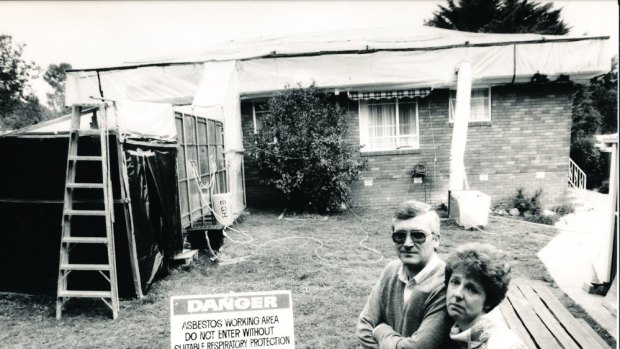 The Woden home of Keith and Frances Christie where asbestos removal took place as part of the federal government's clean-up operation. 