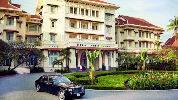 The luxury Raffles Hotel Le Royal, in Phnom Penh, where Gina Rinehart has hosted the girls for extravagent dinners.