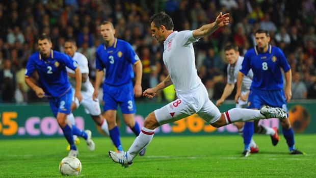 On target: Frank Lampard scored twice in England's big win over an outclassed Moldova.