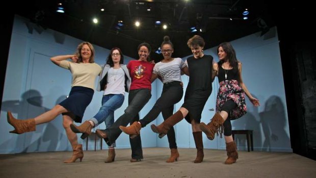 Girls united: the cast of Girl in Tan Boots, from left: Odile Le Clezio, Madeleine Jones, Sara Zwangobani, Zindzi Okenyo, Linden Wilkinson and Francesca Savige.