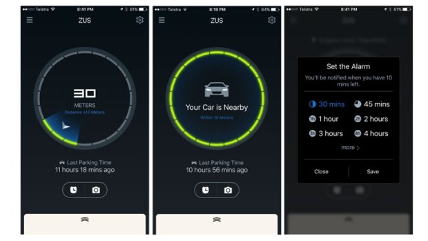 The Zus app helps you find your way back to the car, as well as set a timer so you don't overstay your welcome.