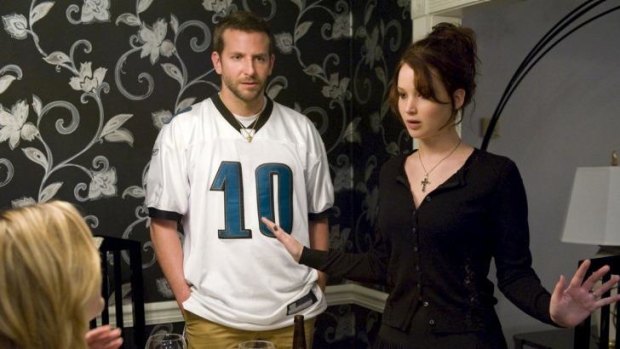 Bradley Cooper and Jennifer Lawrence in <i>Silver Linings Playbook</i>.