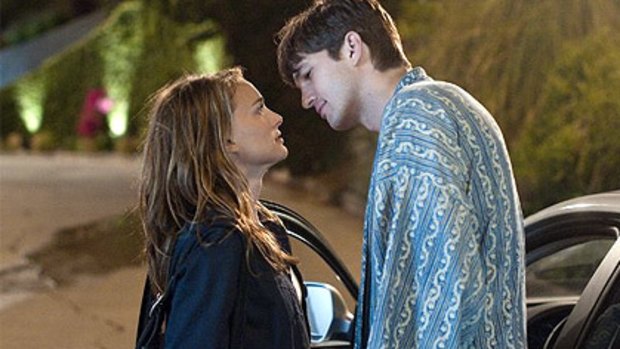 Natalie Portman and Ashton Kutcher in a scene from No Strings Attached.