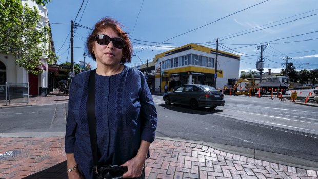 Wazila Khan, 63, has low vision. She walks to Union Road every day, which is the first street in Australia to be redesigned according to a new "toolkit".