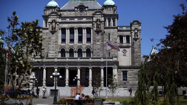 The legislative building in Victoria, British Columbia, Canada.