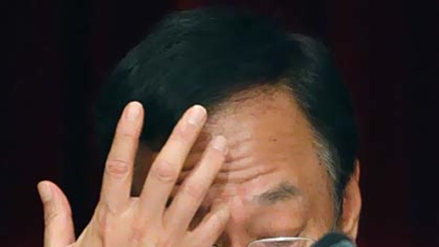 Terry Gou, founder of Taiwan's Hon Hai Precision Industry company, the mother company of Foxconn, gestures during a shareholder conference in Tucheng, Taipei county, June 8, 2010.