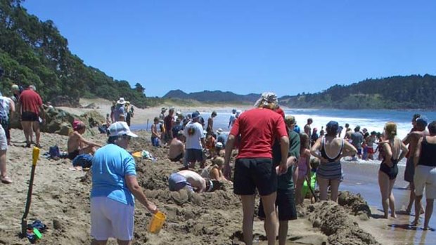 Dig it ... Hot Water Beach on the Coromandel Peninsula.