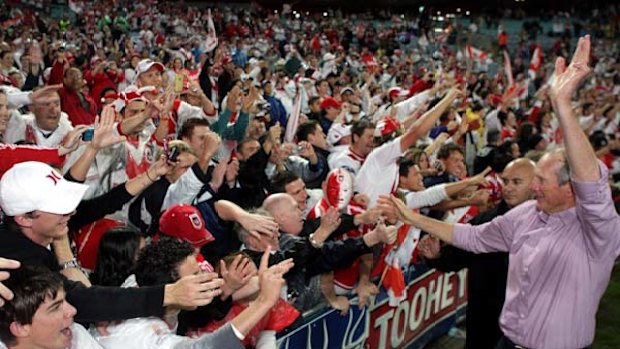 Fan favourite ... St George Illawarra coach Wayne Bennett celebrates his seventh premiership after helping guide the Dragons to a NRL grand final victory against the Roosters in early October.