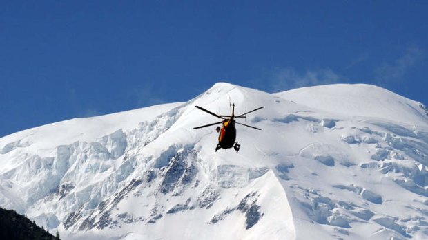 The Mont Blanc massif, where a group of climbers were caught in an avalanche, killing two women.