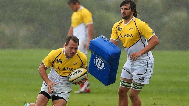 Speedy ... Francois Hougaard trains with Jacques Potgieter in Perth.