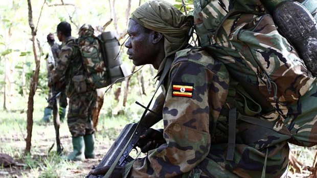 Ugandan soldiers hunt Joseph Kony in a forest bordering the Central African Republic.