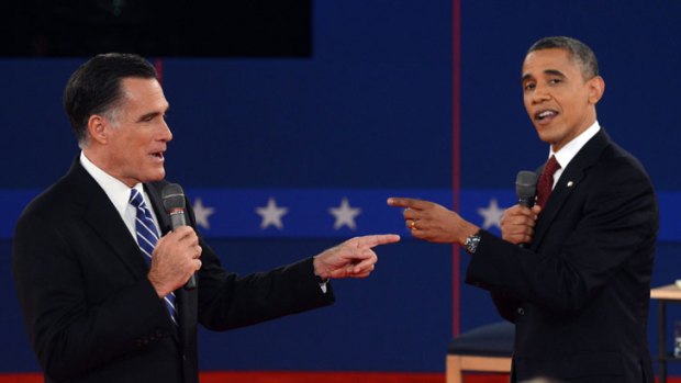 Mitt Romney and Barack Obama clash in the second presidential debate.