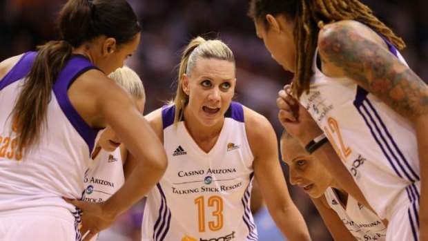 Running hot: Australia’s Penny Taylor lays down the law to her Phoenix Mercury teammates.