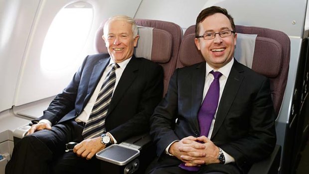 Partners ... Emirates president Tim Clark, left, and Qantas chief executive Alan Joyce.