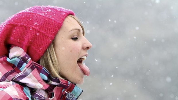 Whitney Baxter gets one final taste of snow at Falls Creek.