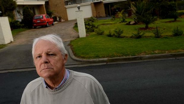 Clive Humphris outside the Donvale home he had to quit.