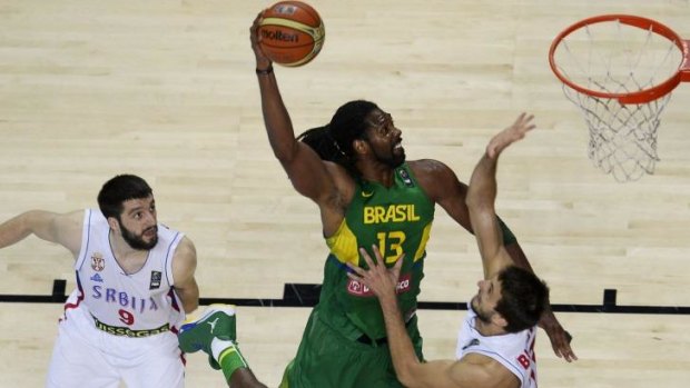 Nene Hilario with one of the few highlights for Brazil.