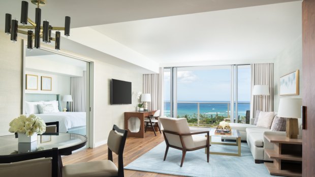 A room at Waikiki Ritz-Carlton Residences.