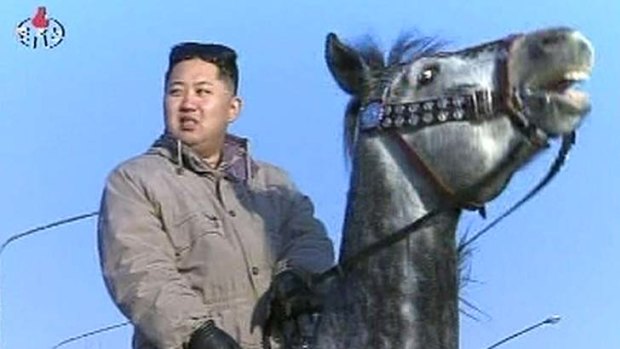 Multi-skilled ... Kim Jong-un rides a horse in this undated still image taken from video.