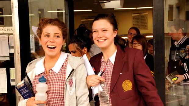 Kew High School students Ashleigh and Eleanor were just glad it was all over.