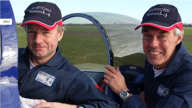 Experienced pilot: Andy Hill, left.