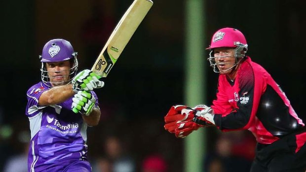 Back in the swing of things ... Ricky Ponting top scored for the Hurricanes against the Sixers in Sydney on Boxing Day.