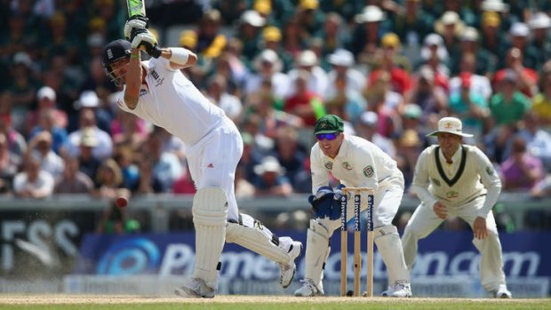 Stroke maker: England's Kevin Pietersen hit England out of trouble during the third day of the third Ashes Test.