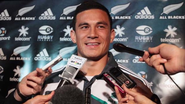 Sonny Bill Williams speaks to the media this afternoon.
