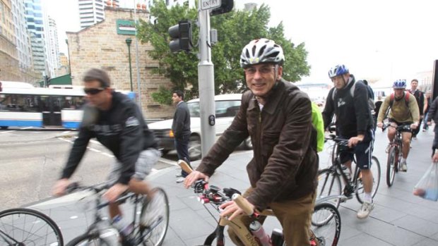 Count the wheels ... Omar Khalifa was among the cyclists riding on census day.