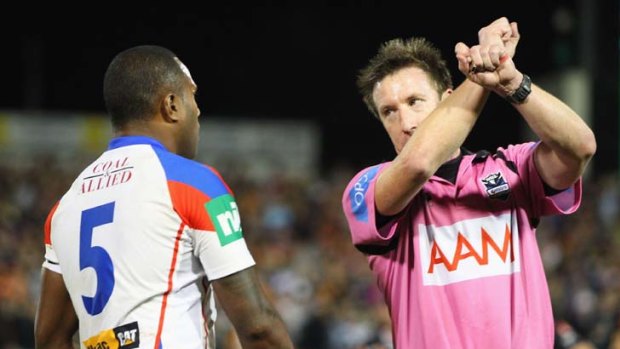 Uate is placed on report by referee Jared Maxwell for a dangerous tackle against the Tigers.