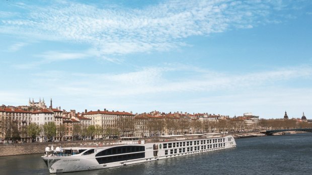 Cruising through: Uniworld SS Catherine on the Rhone River in Lyon.