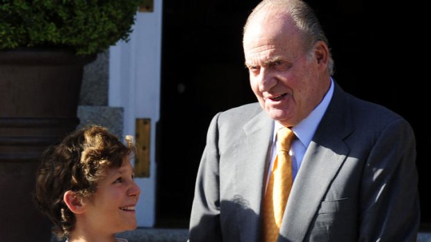 Spain's King Juan Carlos with his grandson Felipe Juan Froilan.