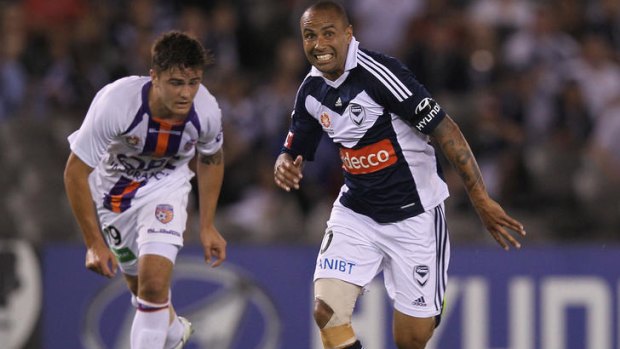 Star studded: Archie Thompson of the Melbourne Victory in action against Perth Glory.