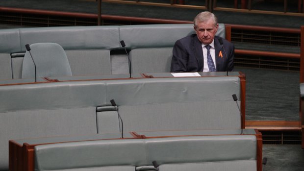 The wilderness: Simon Crean finds himself alone on the backbench.