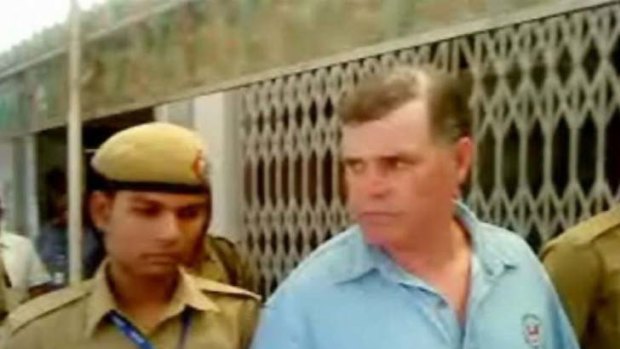 Australian construction manager Neil Campbell appears in court in New Delhi.