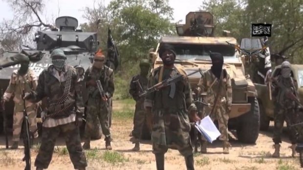 A screengrab from a video released by Boko Haram in July.